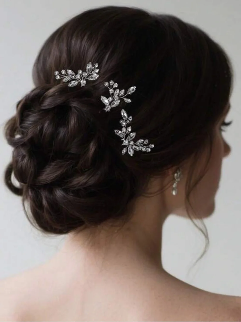 Bridal Silver Crystal Hair Pins - Elegant Wedding Hair Accessories